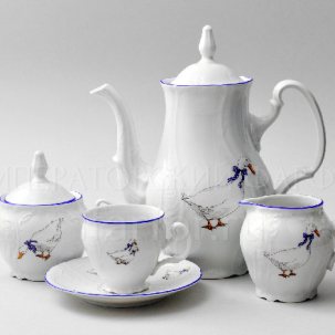 Сервиз кофейный Бернадотт Гуси 6/17 Бернадотт