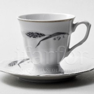 Чашка с блюдцем чайная Серебряные колосья 1/2 Repast