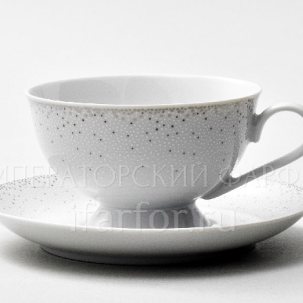 Чашка с блюдцем чайная Бисер серебристый 1/2 Repast
