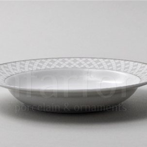 Тарелка глубокая Серая сетка Платина