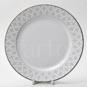 Тарелка мелкая Серая сетка Платина