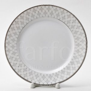 Тарелка десертная Серая сетка Платина