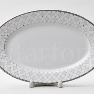 Блюдо овальное Серая сетка Платина Repast