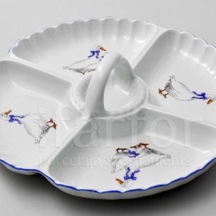 Менажница 4-х секционная Гуси Круглая