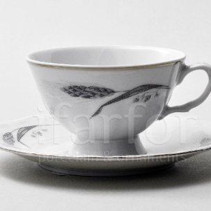 Чашка с блюдцем чайная Серебряные колосья 1/2 Repast