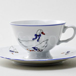 Чашка с блюдцем чайная второй сорт Гуси 1/2 Repast
