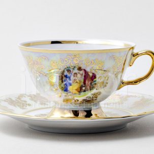 Чашка с блюдцем чайная Мадонна Перламутр 1/2 Мария-Тереза