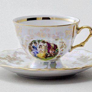 Чашка с блюдцем кофейная Мадонна Перламутр 1/2 Мария-Тереза