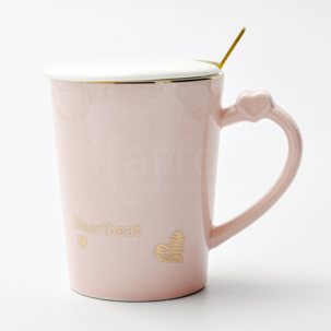 Кружка с крышкой и ложкой Heartbeat Royal Classics