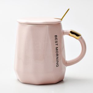 Кружка с крышкой и ложкой второй сорт Best morning 1/3 Royal Classics