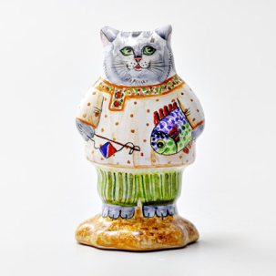 Скульптура Кот с рыбой