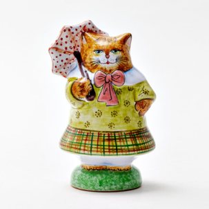 Скульптура Кошечка с зонтиком