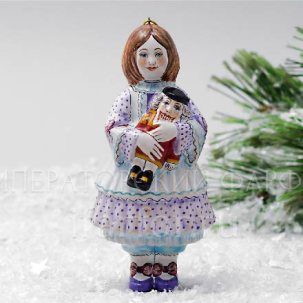 Елочная игрушка Девочка со щелкунчиком