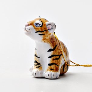 Елочная игрушка Тигренок сидящий