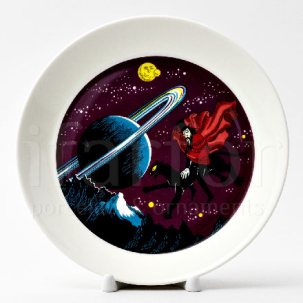 Тарелка Волшебник и пантера (пурпурная)