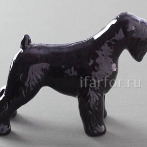 Скульптура Черный терьер стоящий