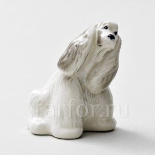 Скульптура Кокер сидящий серый