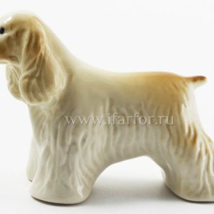 Скульптура Кокер стоящий Палевый