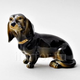 Скульптура Такса большая черная