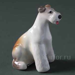Скульптура Фокстерьер белый (эрдельтерьер