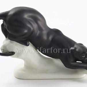 Скульптура Чёрная пантера (бисквит)
