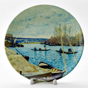 Декоративная тарелка Сена в Порт-Марли, груды песка