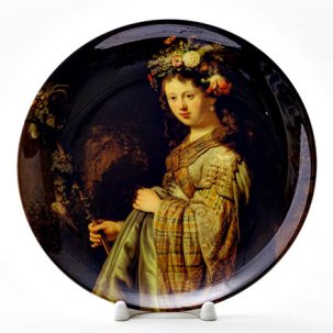 Декоративная тарелка Портрет Саскии в образе Флоры
