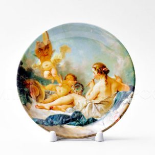 Декоративная тарелка Амуры и нимфа, играющая на флейте