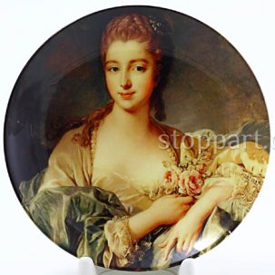 Декоративная тарелка 150 мм Франсуа Буше  Портрет Маркизы Помпадур  (на волосах заколка жемчужная)