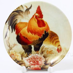 Декоративная тарелка Петух и курочка