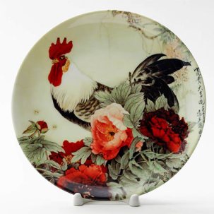 Декоративная тарелка Петух в саду