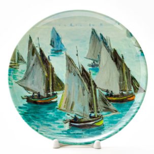 Декоративная тарелка Рыбацкие лодки. Спокойное море