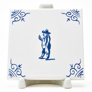 Изразец Голландский. Мужчина в шляпе