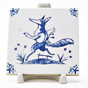 Изразец Голландский. Лис с гусем