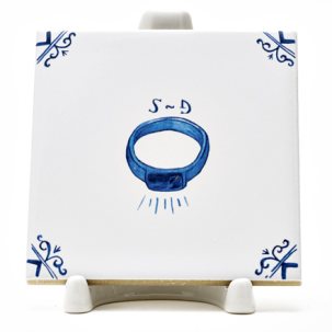 Изразец Голландский. Кольцо с гранатом