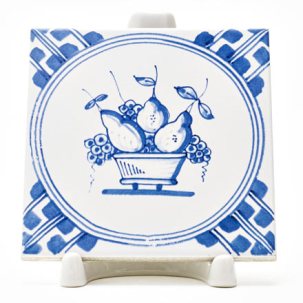 Изразец Голландский. Корзина с грушами и виноградом 2