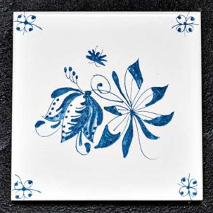 Изразец Голландский. Цветок 4