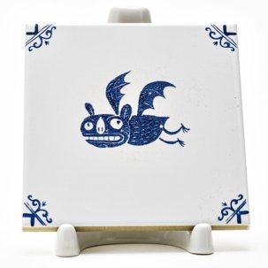 Изразец Голландский. Летучая мышь 2