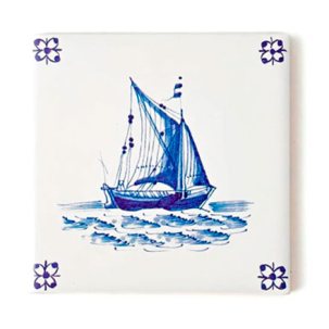 Изразец Голландский. Парусное судно 4