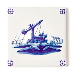 Изразец Голландский. Деревушка у моря 2