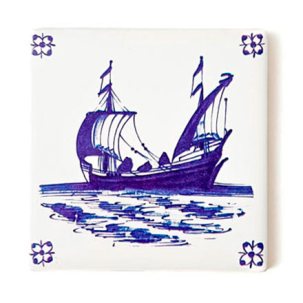 Изразец Голландский. Парусное судно 7