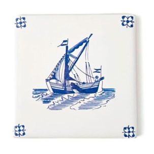 Изразец Голландский. Парусная лодка 2
