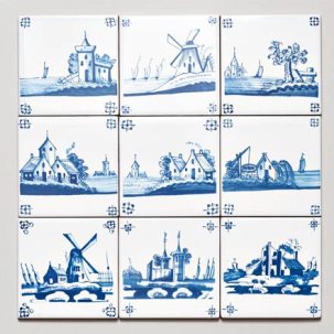 Набор изразцов Голландский. Голландские деревушки