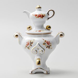 Чайница Самовар Тульский с деколью Самовар