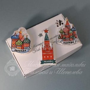 Набор елочных игрушек в подарочной коробке Москва Златоглавая