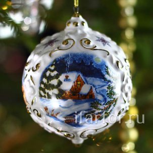 Елочная игрушка Шар Зима