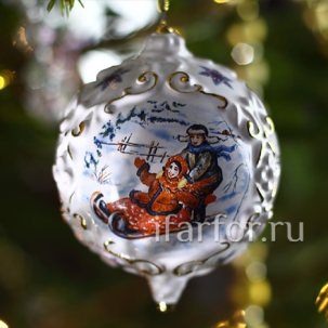 Елочная игрушка Шар Парочка