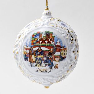 Елочная игрушка Шар большой Масленица 110 x 140 мм.