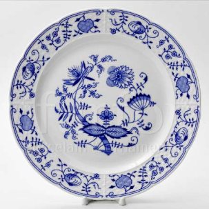 Блюдо мелкое Луковичный узор. Синий лук Натали