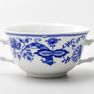 Чашка бульонная Луковичный узор. Синий лук Натали низкая